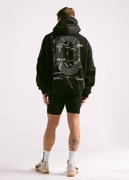 Skull House Running Company 'DIMENSIONS' HOODIE, UNISEX - WASHED BLACK - AVBL MRKT (2)