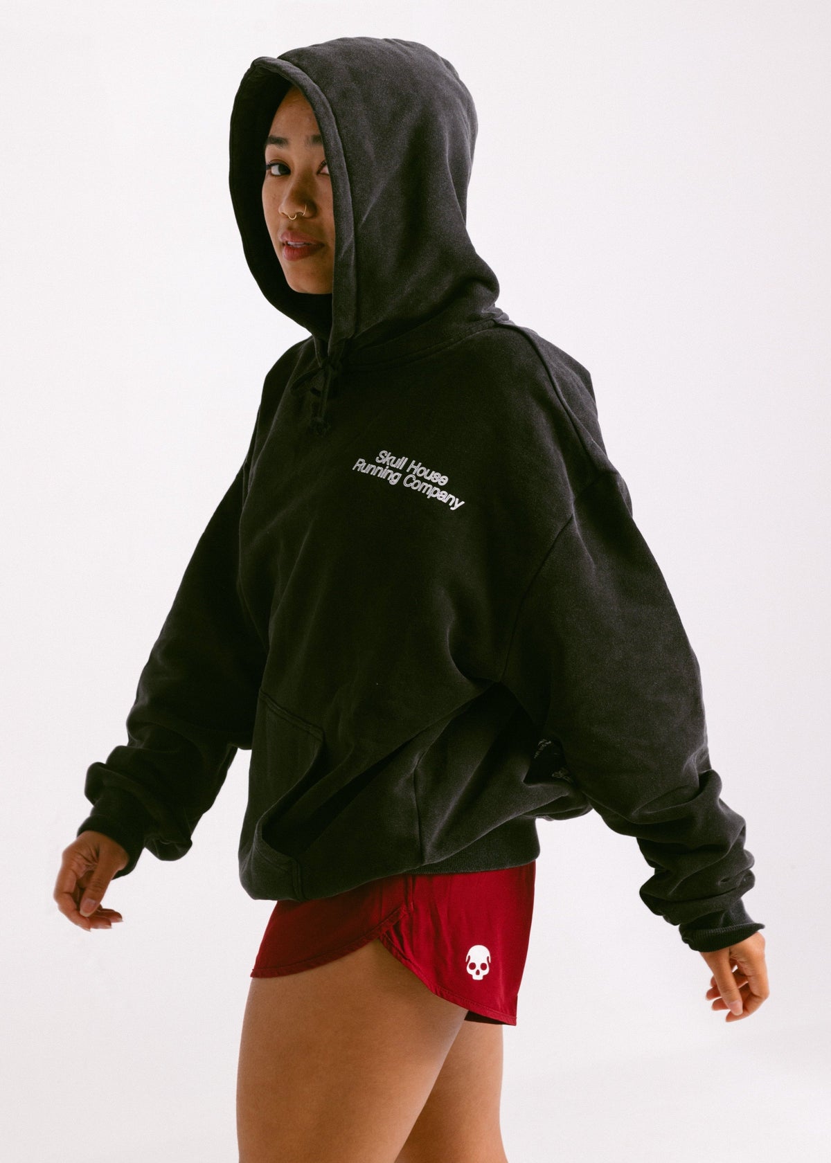 Skull House Running Company 'DIMENSIONS' HOODIE, UNISEX - WASHED BLACK - AVBL MRKT (5)