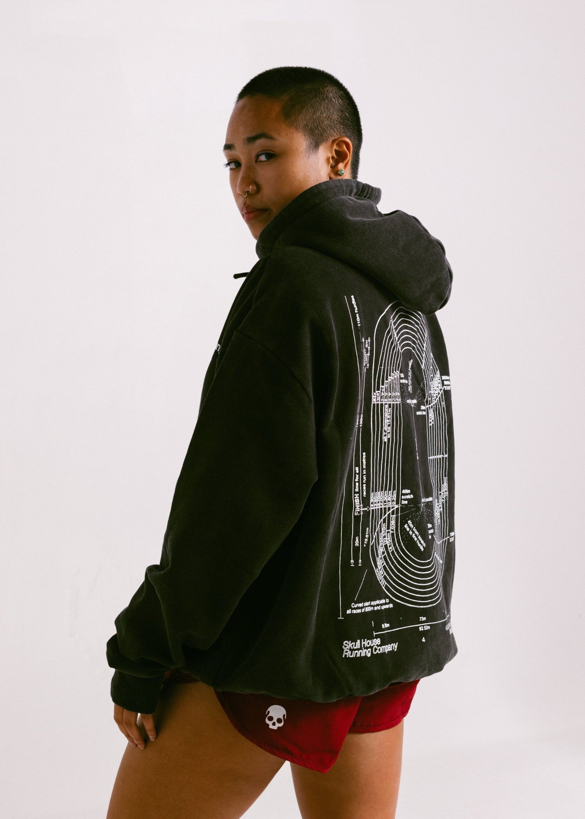 Skull House Running Company 'DIMENSIONS' HOODIE, UNISEX - WASHED BLACK - AVBL MRKT (6)