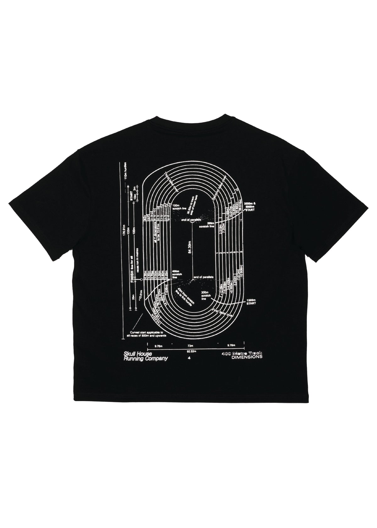 Skull House Running Company DIMENSIONS OVERSIZED TEE, UNISEX - BLACK - AVBL MRKT (1)