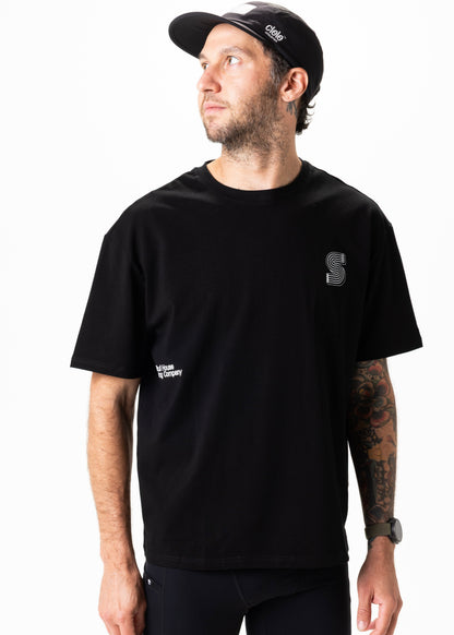 Skull House Running Company DIMENSIONS OVERSIZED TEE, UNISEX - BLACK - AVBL MRKT (2)
