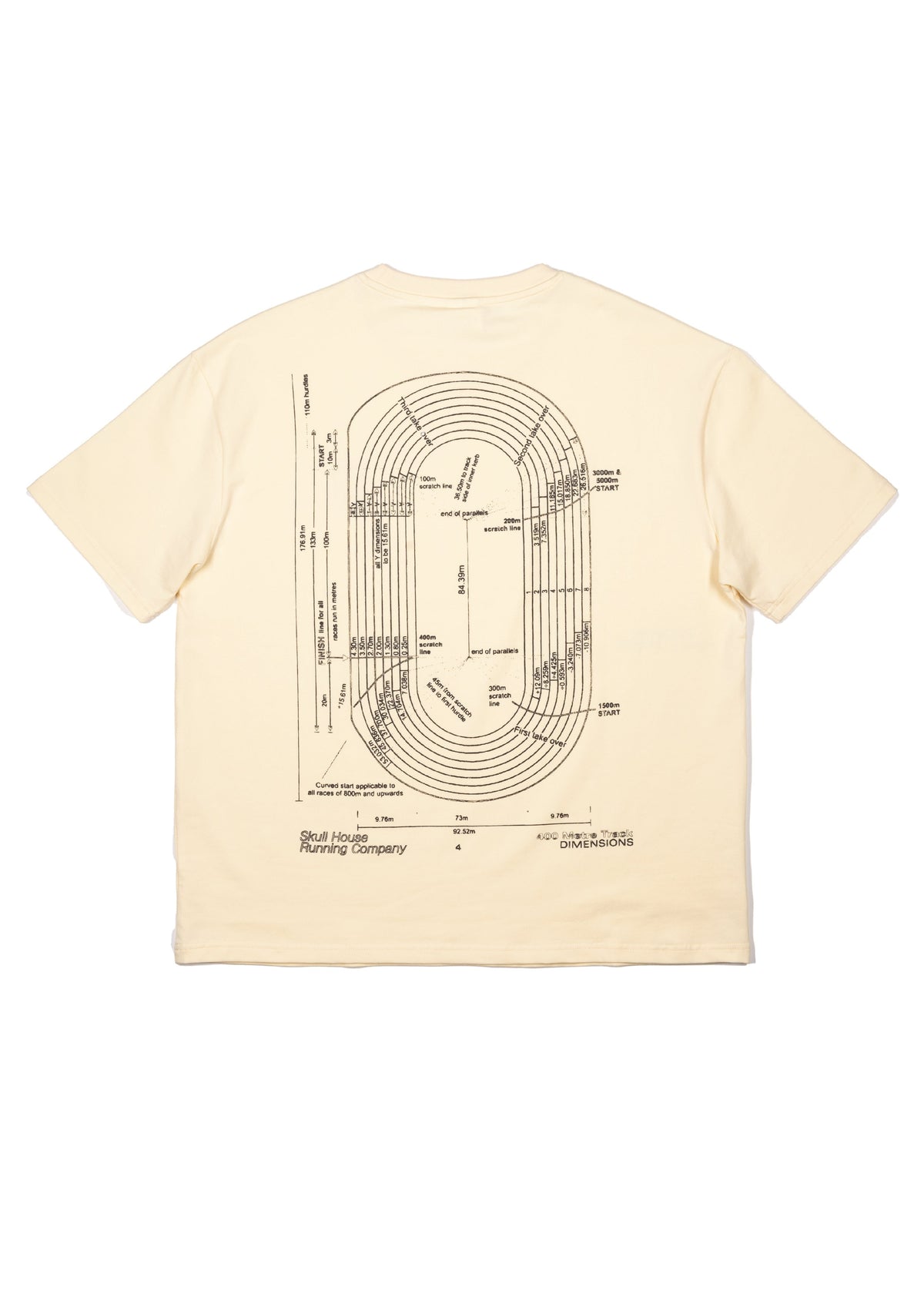 Skull House Running Company DIMENSIONS OVERSIZED TEE, UNISEX - BUTTER - AVBL MRKT (1)