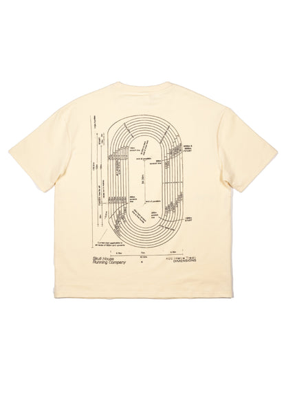 Skull House Running Company DIMENSIONS OVERSIZED TEE, UNISEX - BUTTER - AVBL MRKT (1)