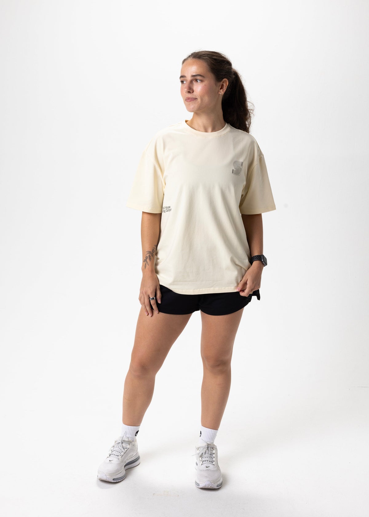 Skull House Running Company DIMENSIONS OVERSIZED TEE, UNISEX - BUTTER - AVBL MRKT (5)