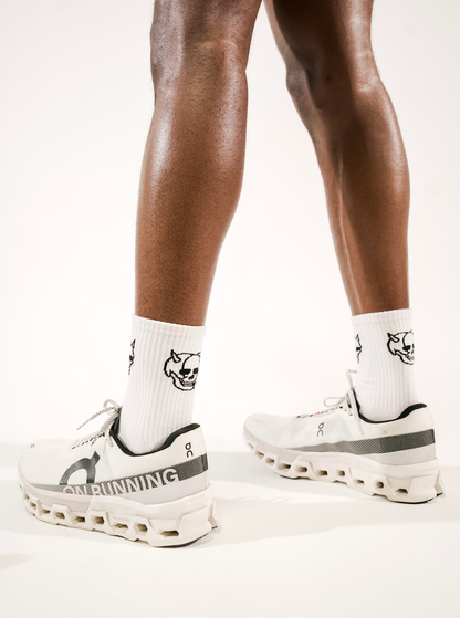 Skull House Running Company DOUBLE TROUBLE SOCKS - WHITE - AVBL MRKT (2)