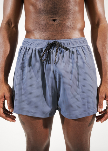 Skull House Running Company NORO 3" SPLIT SHORTS - STONE - AVBL MRKT (2)