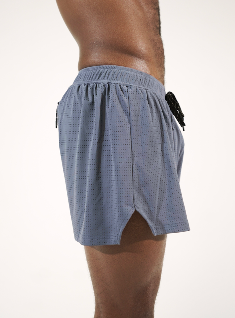 Skull House Running Company NORO 3" SPLIT SHORTS - STONE - AVBL MRKT (5)