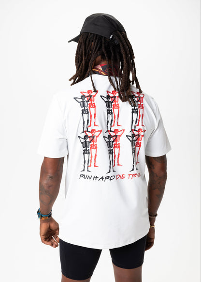 Skull House Running Company PACE PARTNERS RUN TEE, UNISEX - WHITE - AVBL MRKT (3)