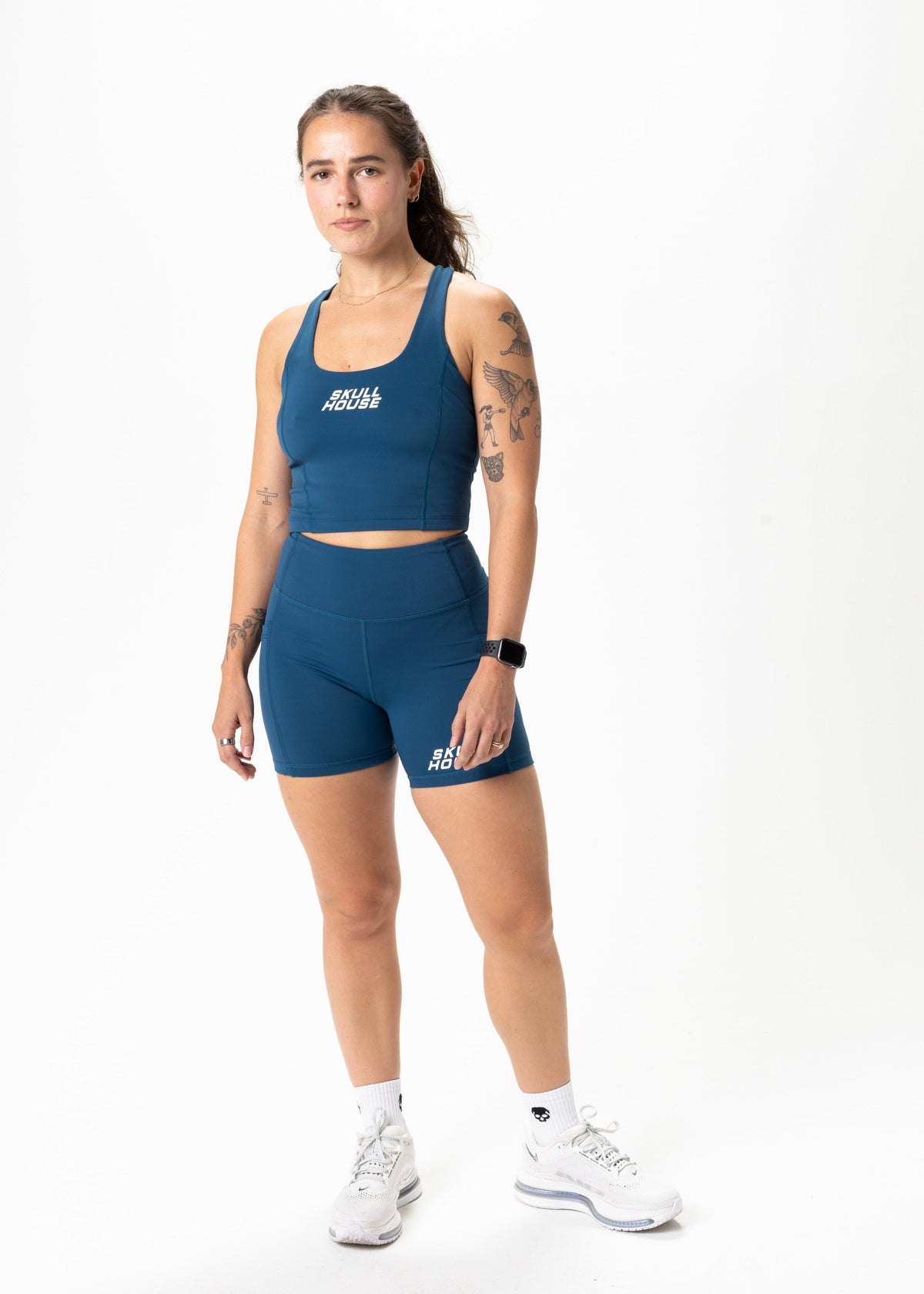 Skull House Running Company REBEL RACE CROP - NITRO BLUE - AVBL MRKT (2)