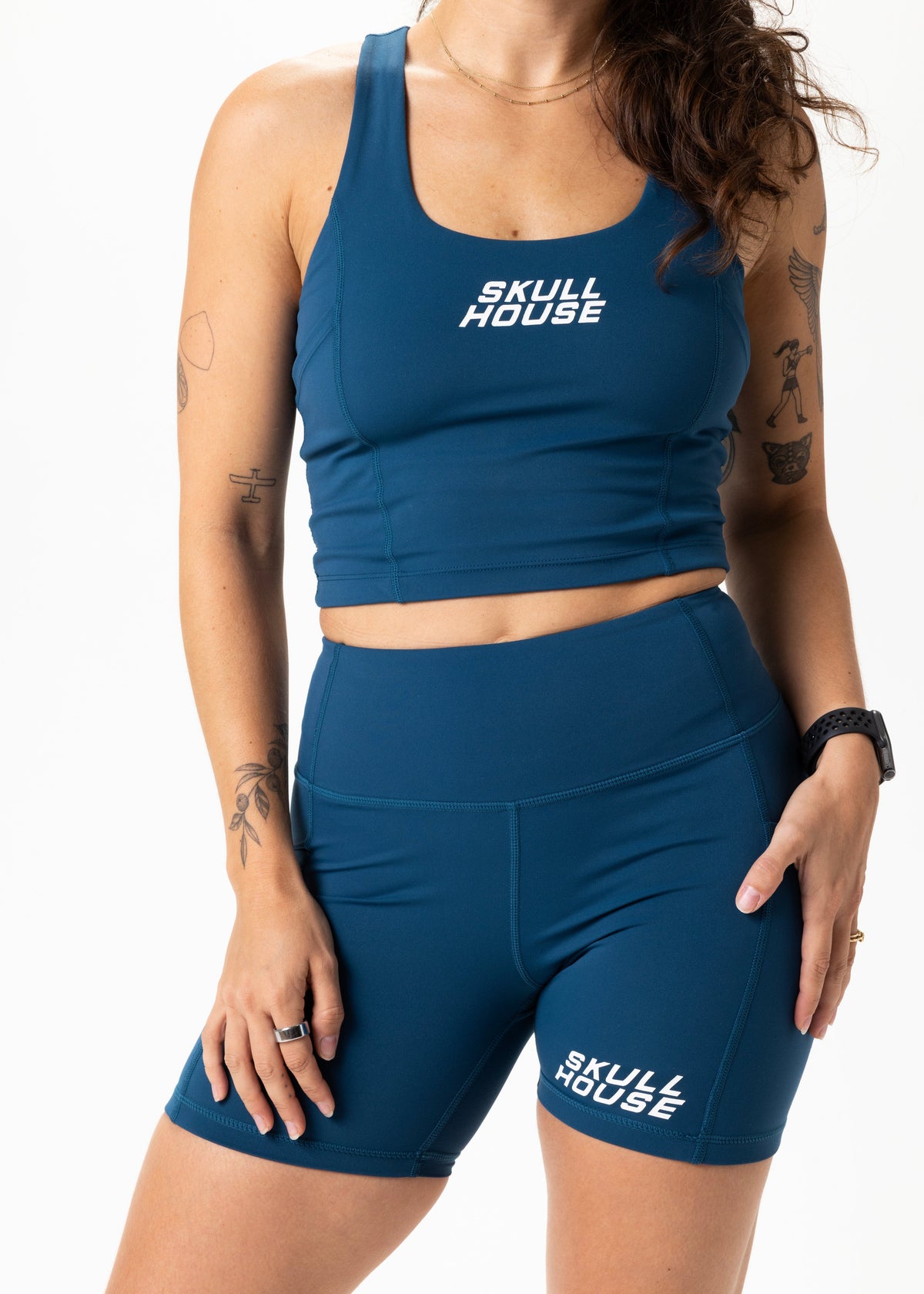 Skull House Running Company REBEL RACE CROP - NITRO BLUE - AVBL MRKT (3)