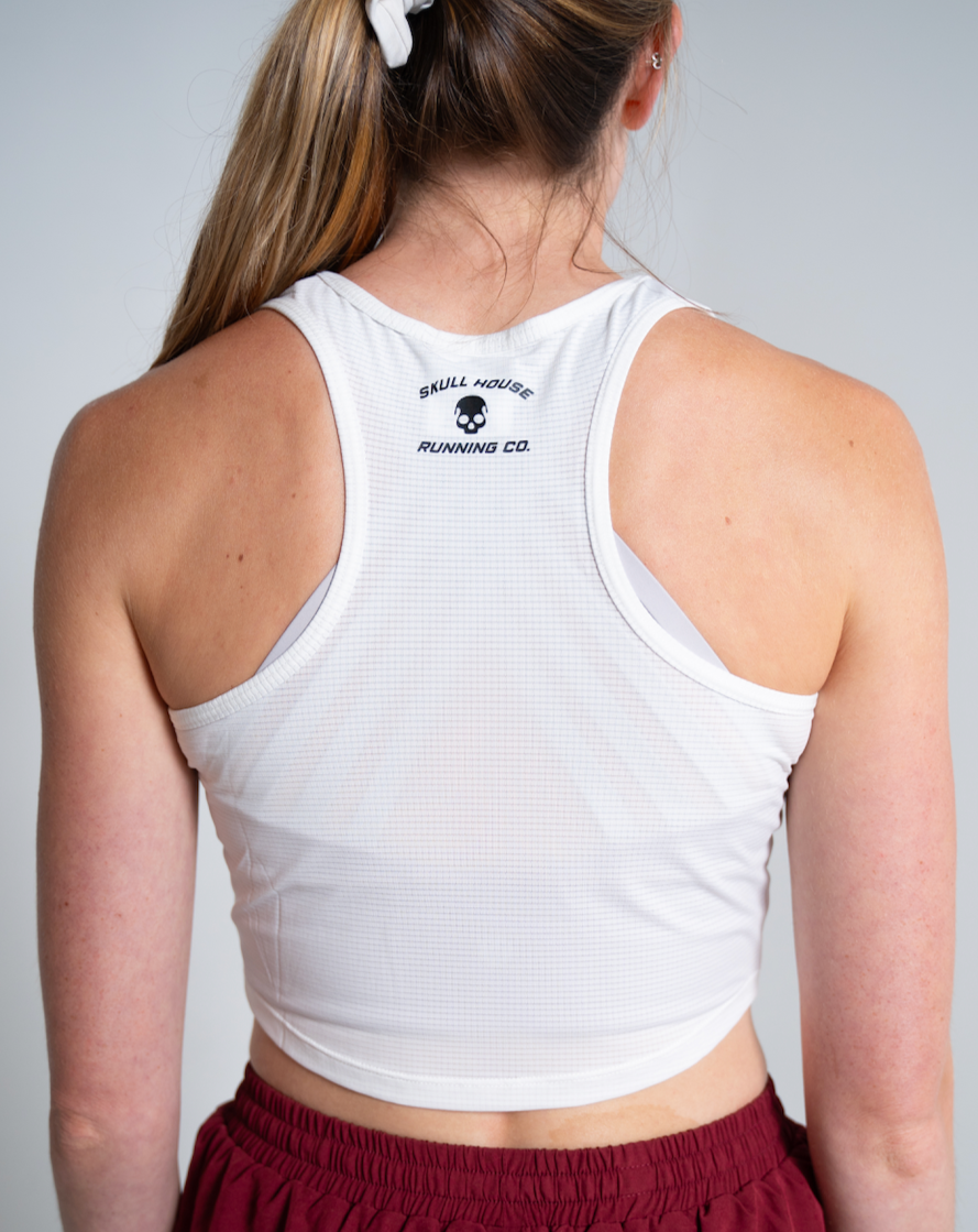 Skull House Running Company SYNERGY CROP TOP - WHITE - AVBL MRKT (3)