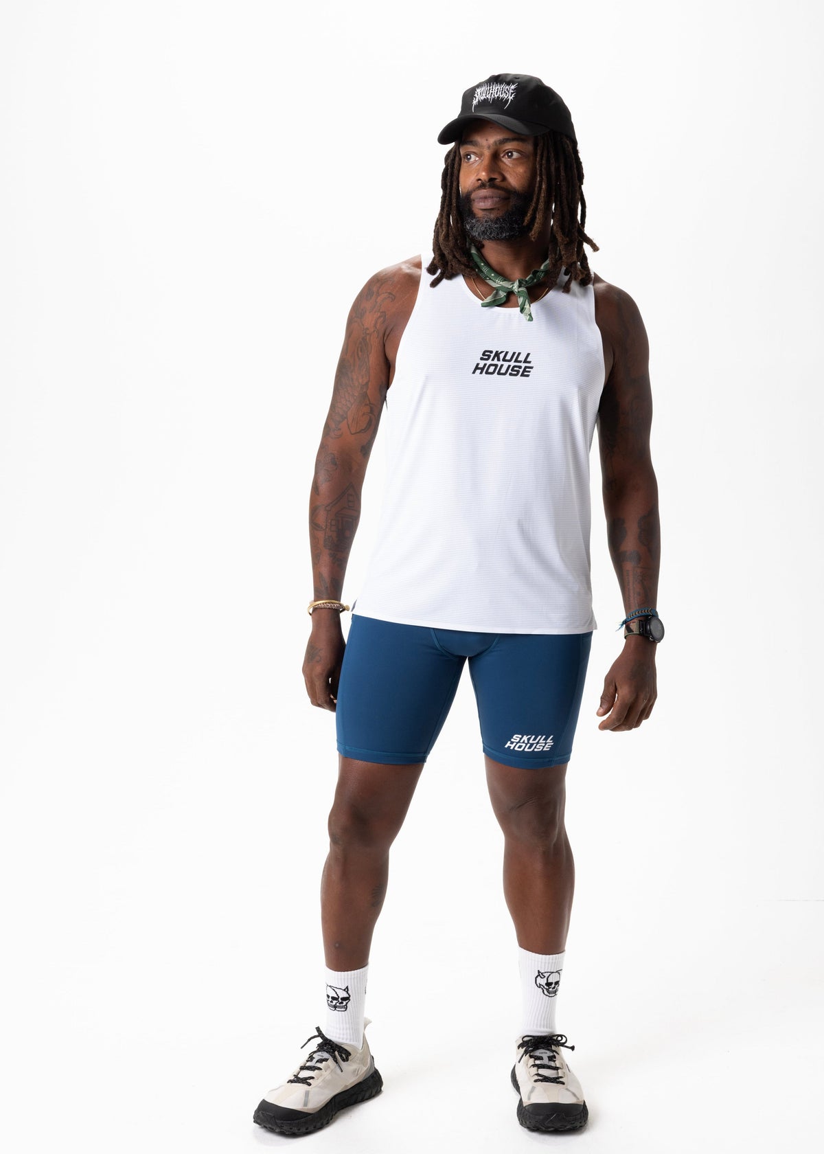 Skull House Running Company SYNERGY PERFORMANCE SINGLET - WHITE - AVBL MRKT (4)