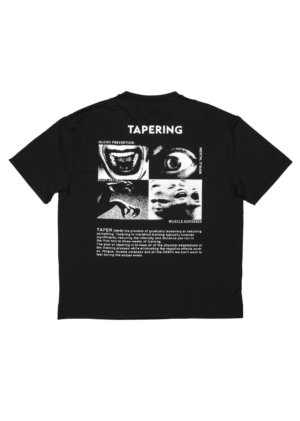 Skull House Running Company TAPERING RUN TEE, UNISEX - BLACK - AVBL MRKT (1)