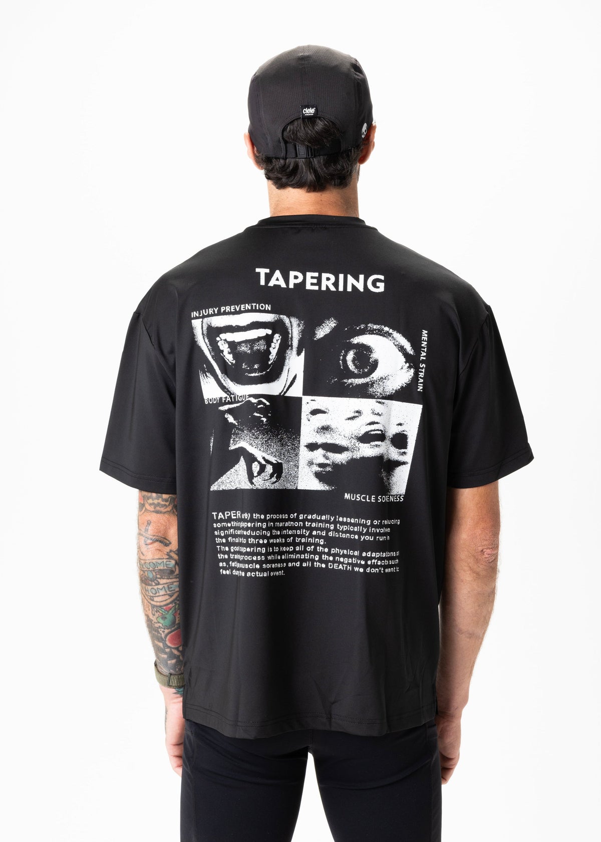 Skull House Running Company TAPERING RUN TEE, UNISEX - BLACK - AVBL MRKT (3)