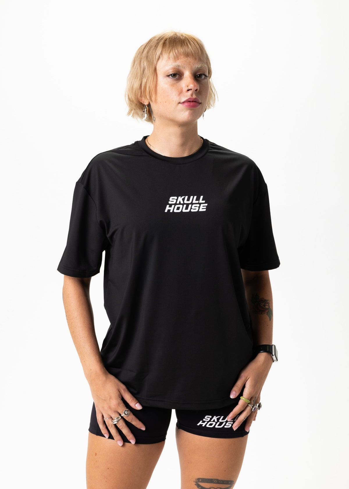 Skull House Running Company TAPERING RUN TEE, UNISEX - BLACK - AVBL MRKT (4)