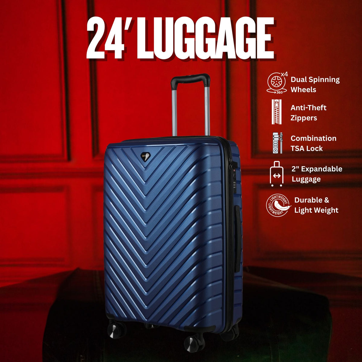 Sole Premise 24-inch Blue Hardcase Roller Luggage - AVBL MRKT (5)