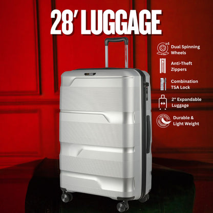 Sole Premise 28-inch Silver Hardcase Roller Luggage - AVBL MRKT (9)