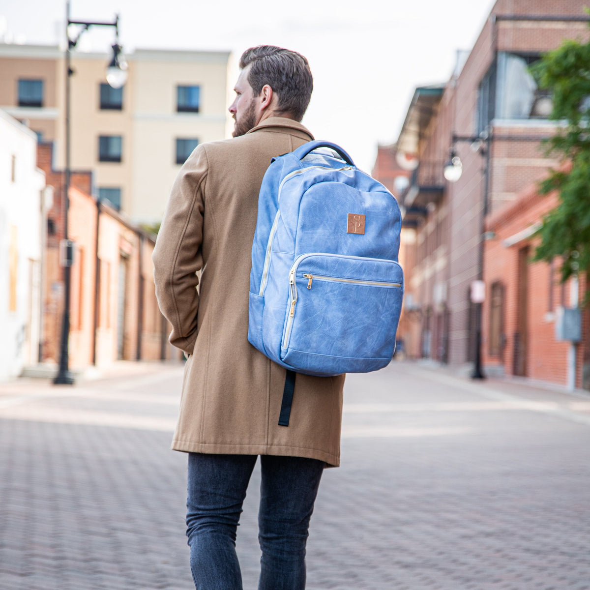 Sole Premise Baby Blue Leather Commuter Bag - AVBL MRKT (4)