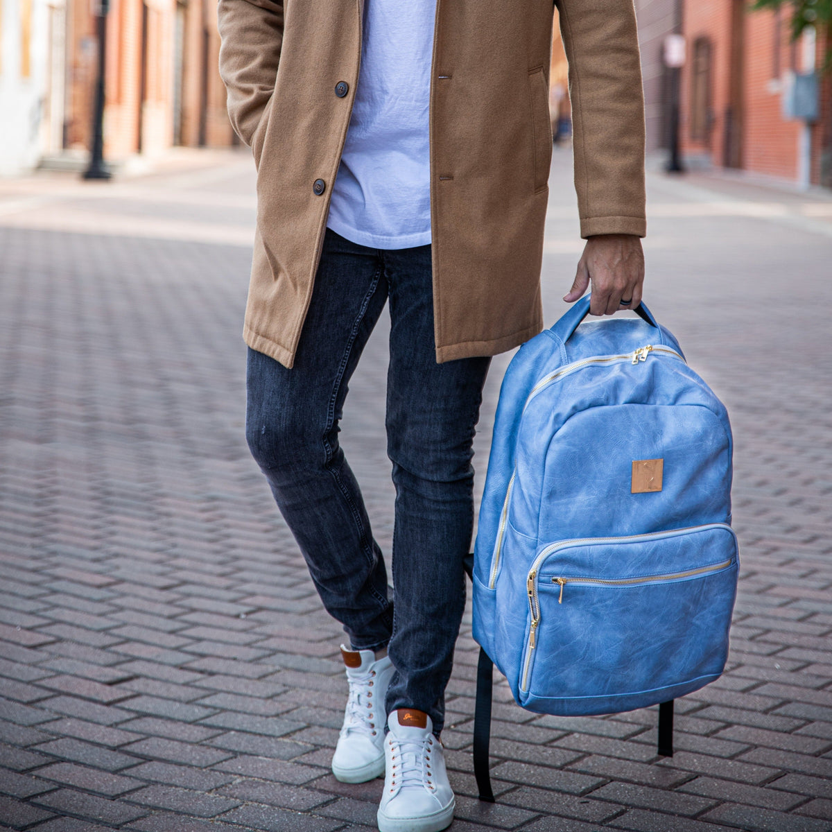 Sole Premise Baby Blue Leather Commuter Bag - AVBL MRKT (5)