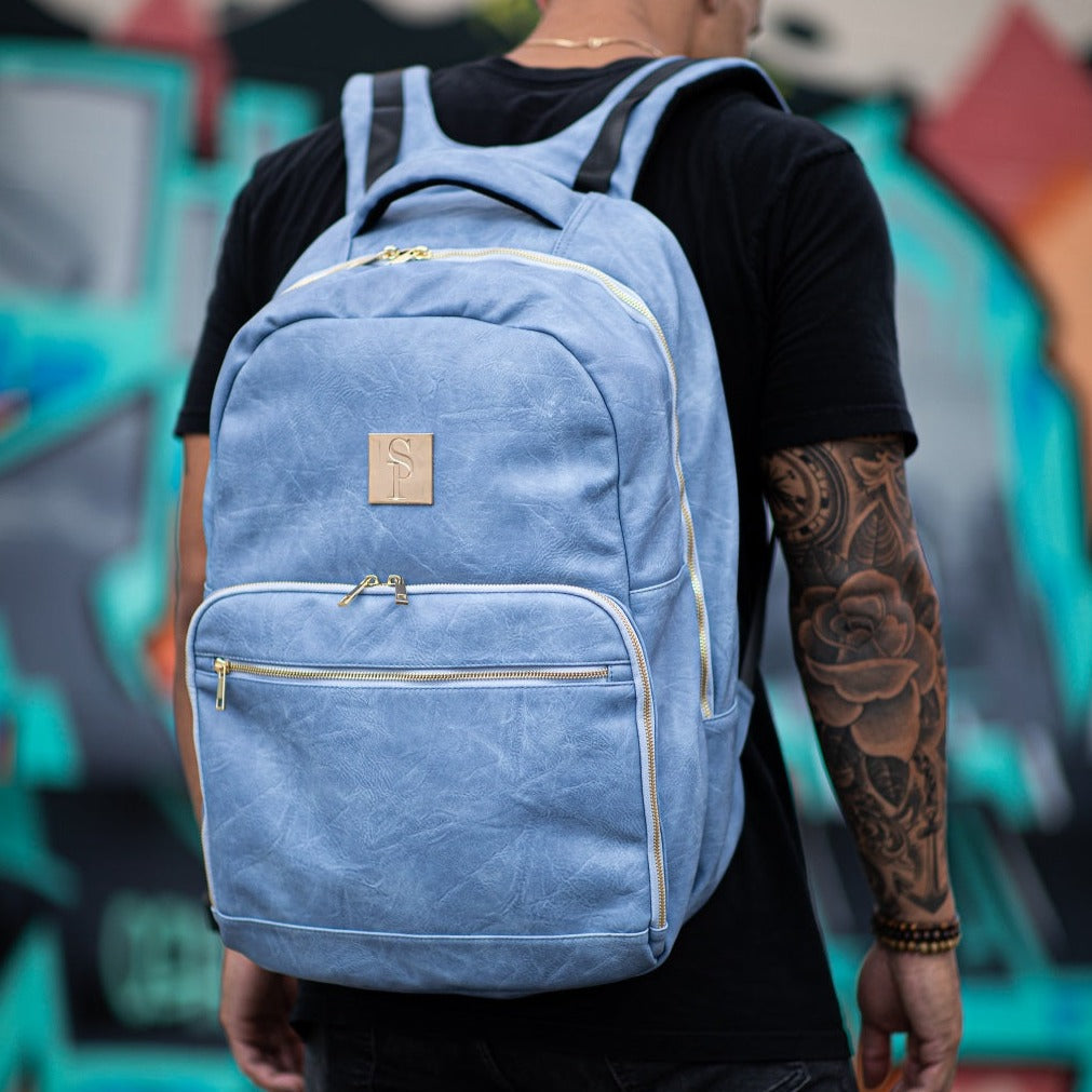 Sole Premise Baby Blue Leather Commuter Bag - AVBL MRKT (9)