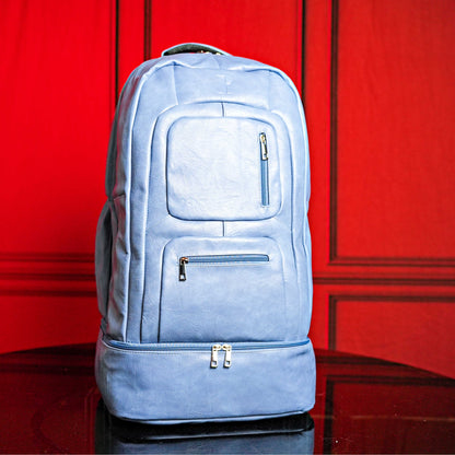 Sole Premise Baby Blue Leather Patented Carry-On Backpack (Only 300 Made) - AVBL MRKT (1)