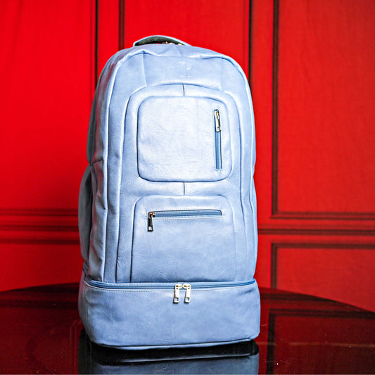 Sole Premise Baby Blue Leather Patented Carry-On Backpack (Only 300 Made) - AVBL MRKT (1)