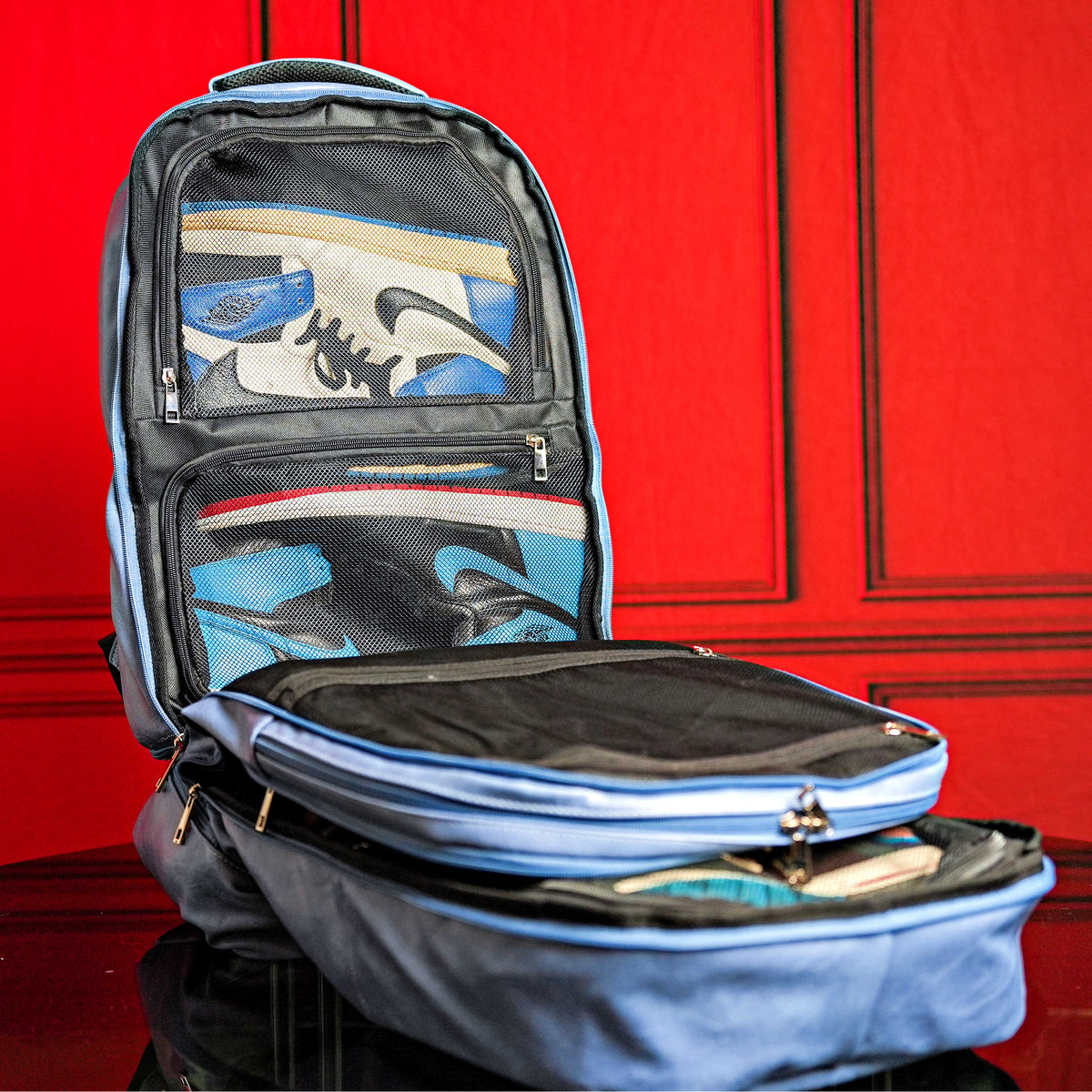 Sole Premise Baby Blue Leather Patented Carry-On Backpack (Only 300 Made) - AVBL MRKT (2)
