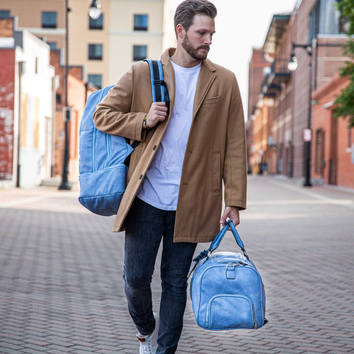 Sole Premise Baby Blue Leather Patented Carry-On Backpack (Only 300 Made) - AVBL MRKT (8)