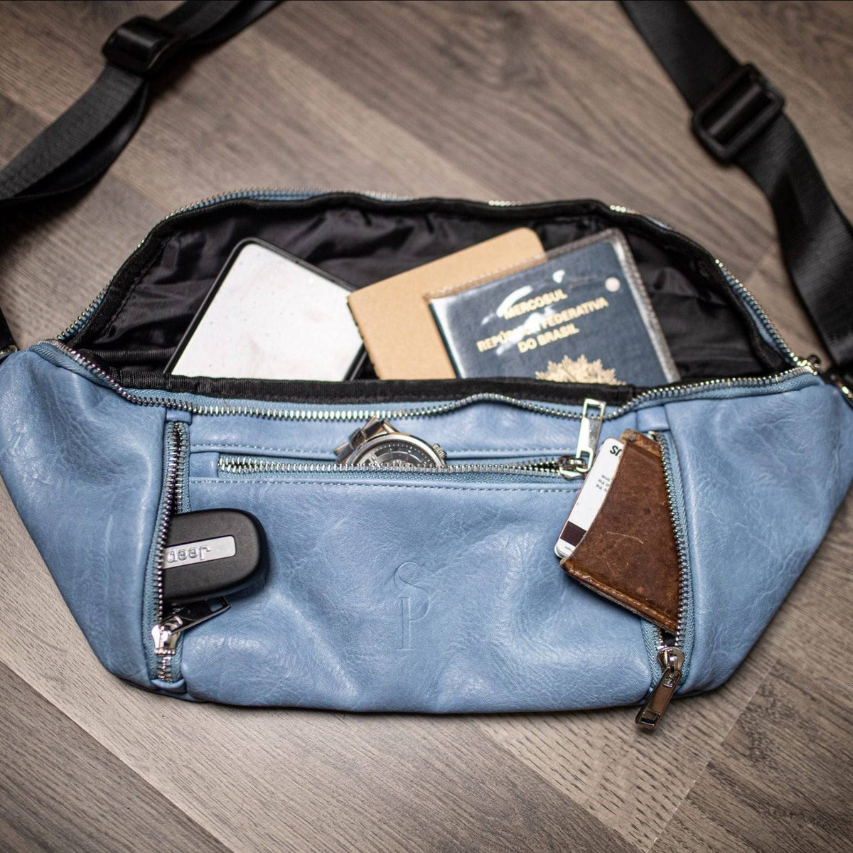 Sole Premise Baby Blue Leather Sling Bag - AVBL MRKT (7)