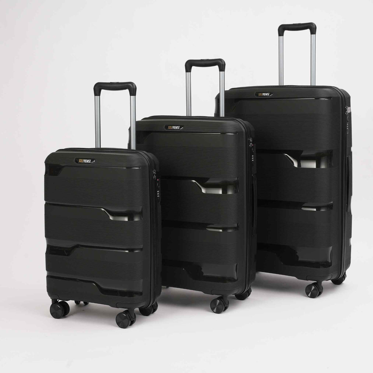 Sole Premise Black Hardcase Roller Luggage Set (28', 24' and 20') - AVBL MRKT (1)