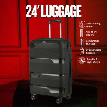 Sole Premise Black Hardcase Roller Luggage Set (28', 24' and 20') - AVBL MRKT (4)