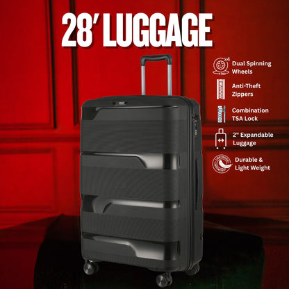Sole Premise Black Hardcase Roller Luggage Set (28', 24' and 20') - AVBL MRKT (5)