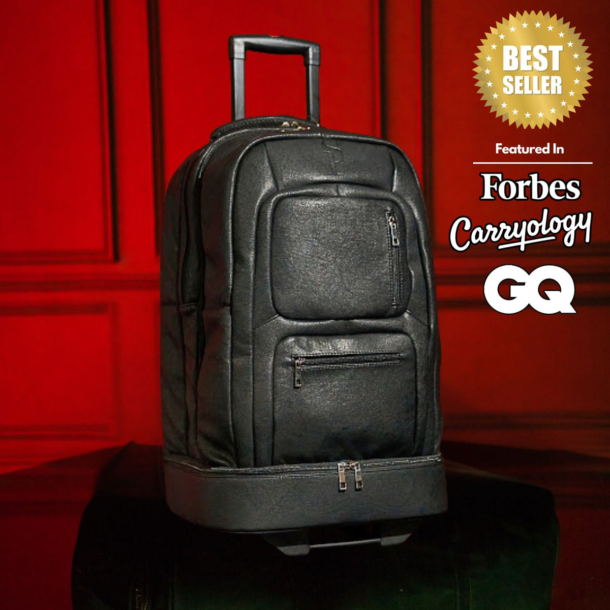 Sole Premise Black Leather Carry-On Roller Bag (Only 150 Made) - AVBL MRKT (1)
