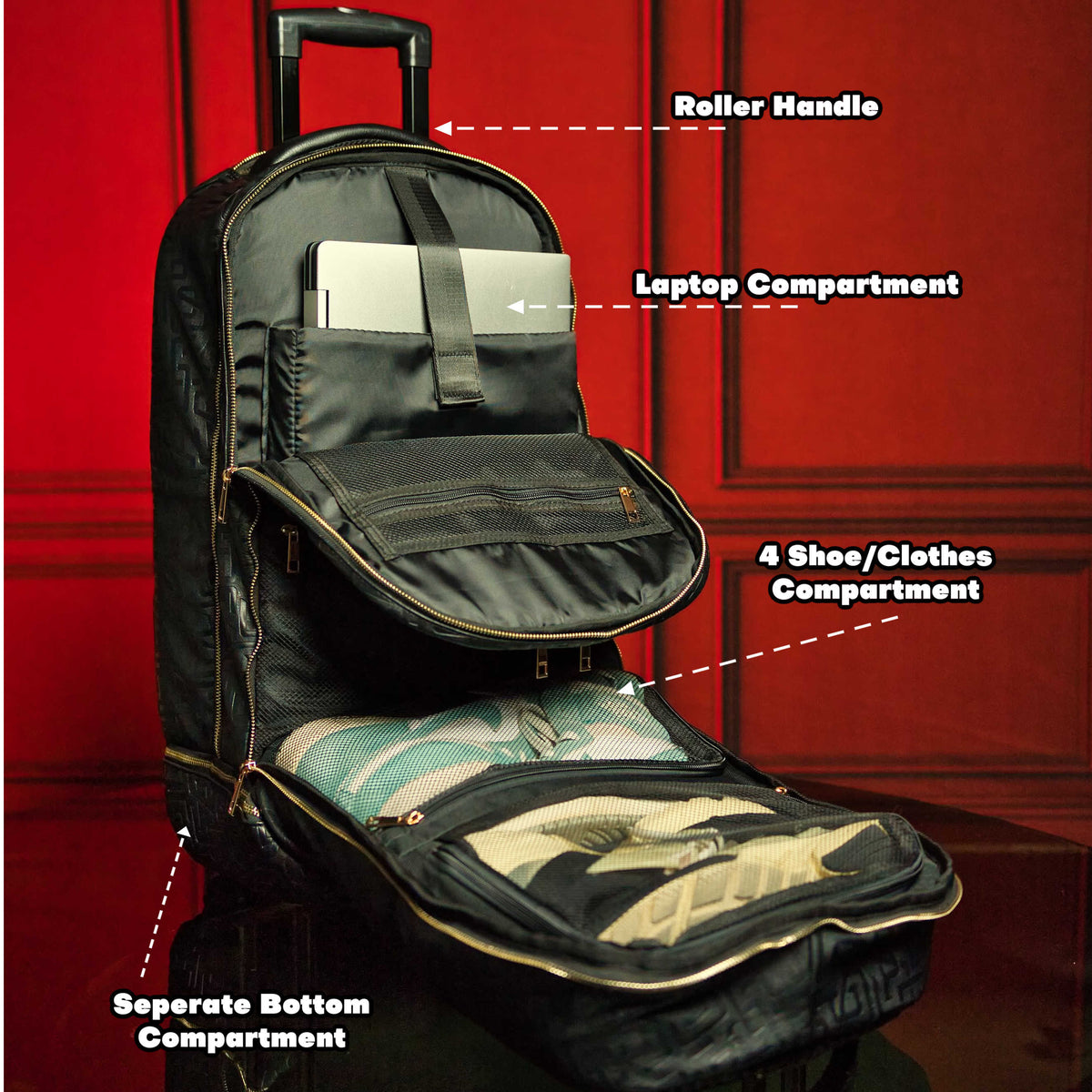 Sole Premise Black Leather Carry-On Roller Bag (Only 150 Made) - AVBL MRKT (4)