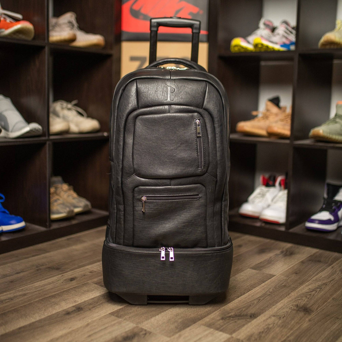 Sole Premise Black Leather Carry-On Roller Bag (Only 150 Made) - AVBL MRKT (5)