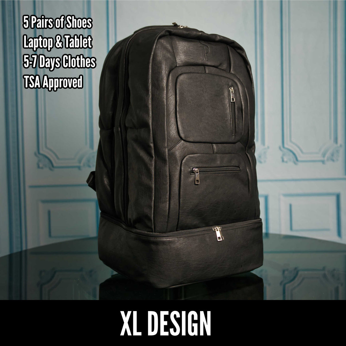 Sole Premise Black Leather Patented Carry-on Bag (XL Design) (Only 300 Made) - AVBL MRKT (12)