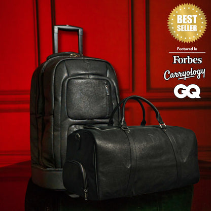 Sole Premise Black Leather Roller Bag Set - AVBL MRKT (1)