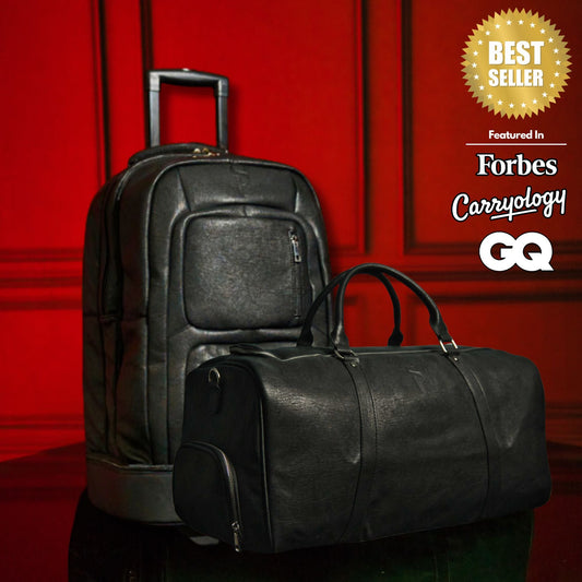 Sole Premise Black Leather Roller Bag Set - AVBL MRKT (1)