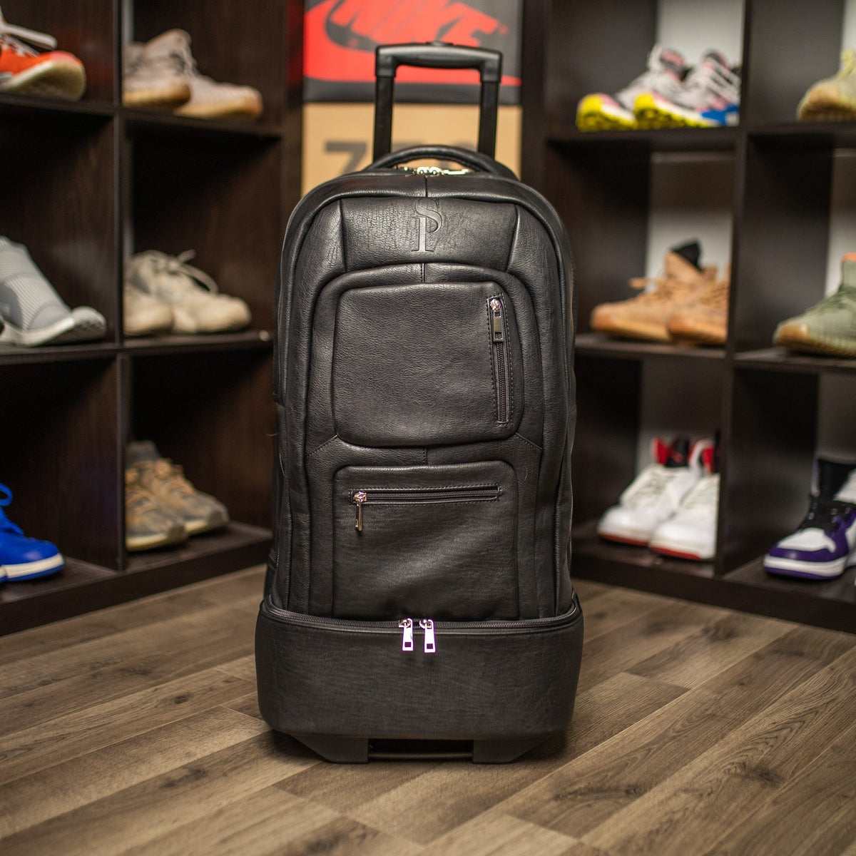 Sole Premise Black Leather Roller Bag Set - AVBL MRKT (5)