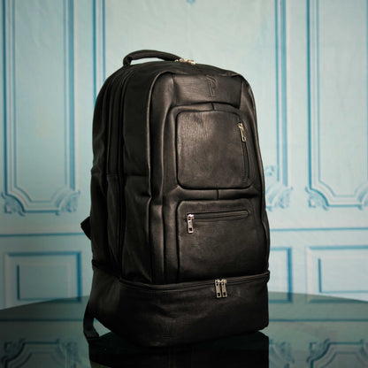 Sole Premise Black Leather Signature Bag Set (Signature Backpack and Duffle Bag) - AVBL MRKT (2)
