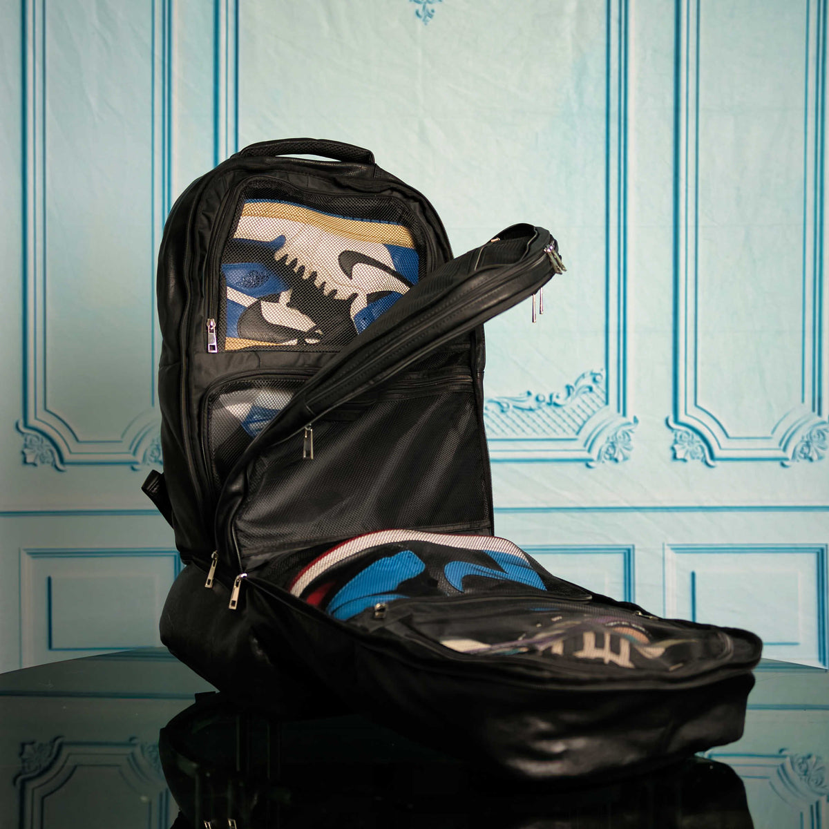 Sole Premise Black Leather Signature Bag Set (Signature Backpack and Duffle Bag) - AVBL MRKT (3)