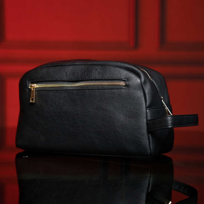 Sole Premise Black Leather Toiletry Bag - AVBL MRKT (2)