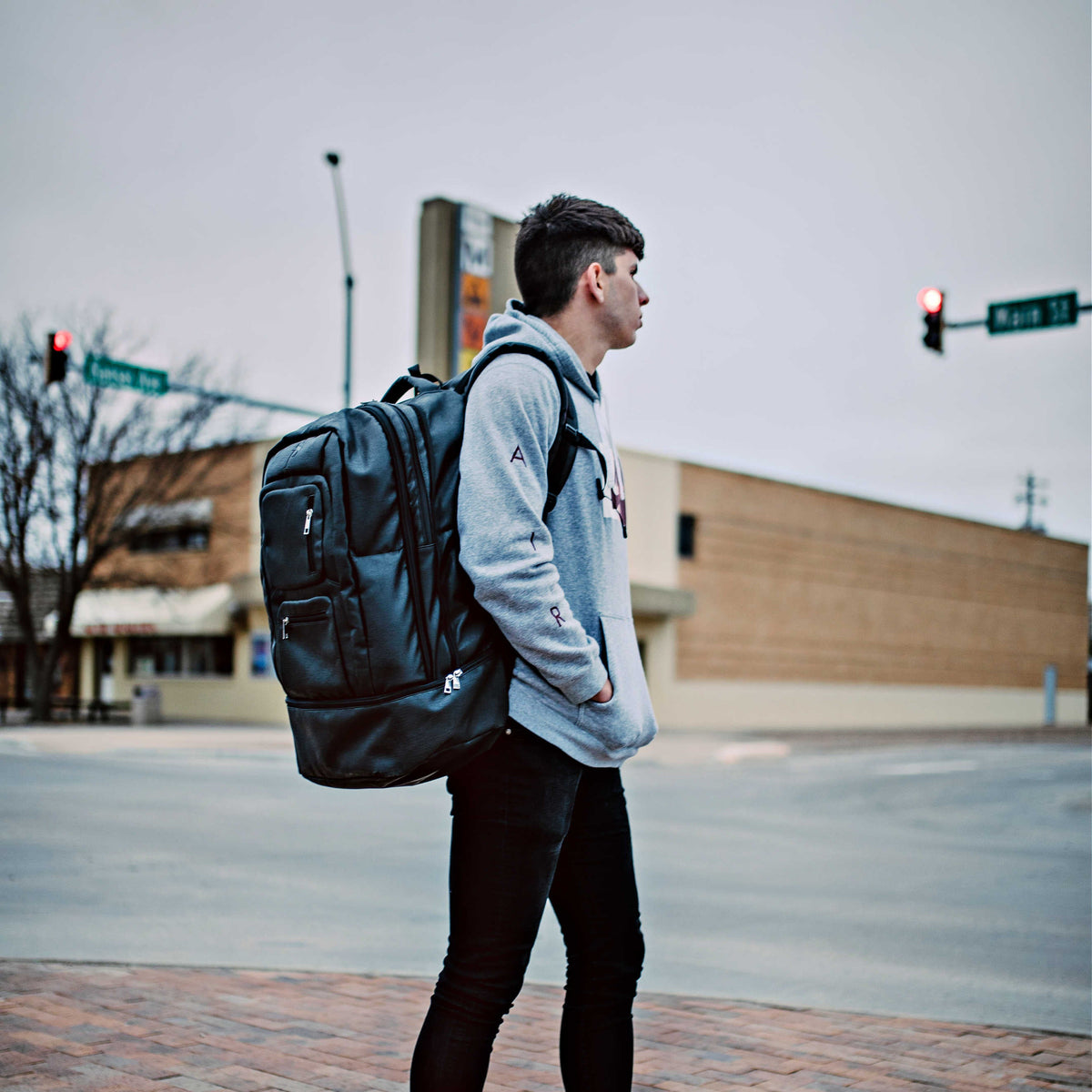 Sole Premise Black Leather XL Signature Bag Set (XL Signature Backpack and Duffle Bag) - AVBL MRKT (7)