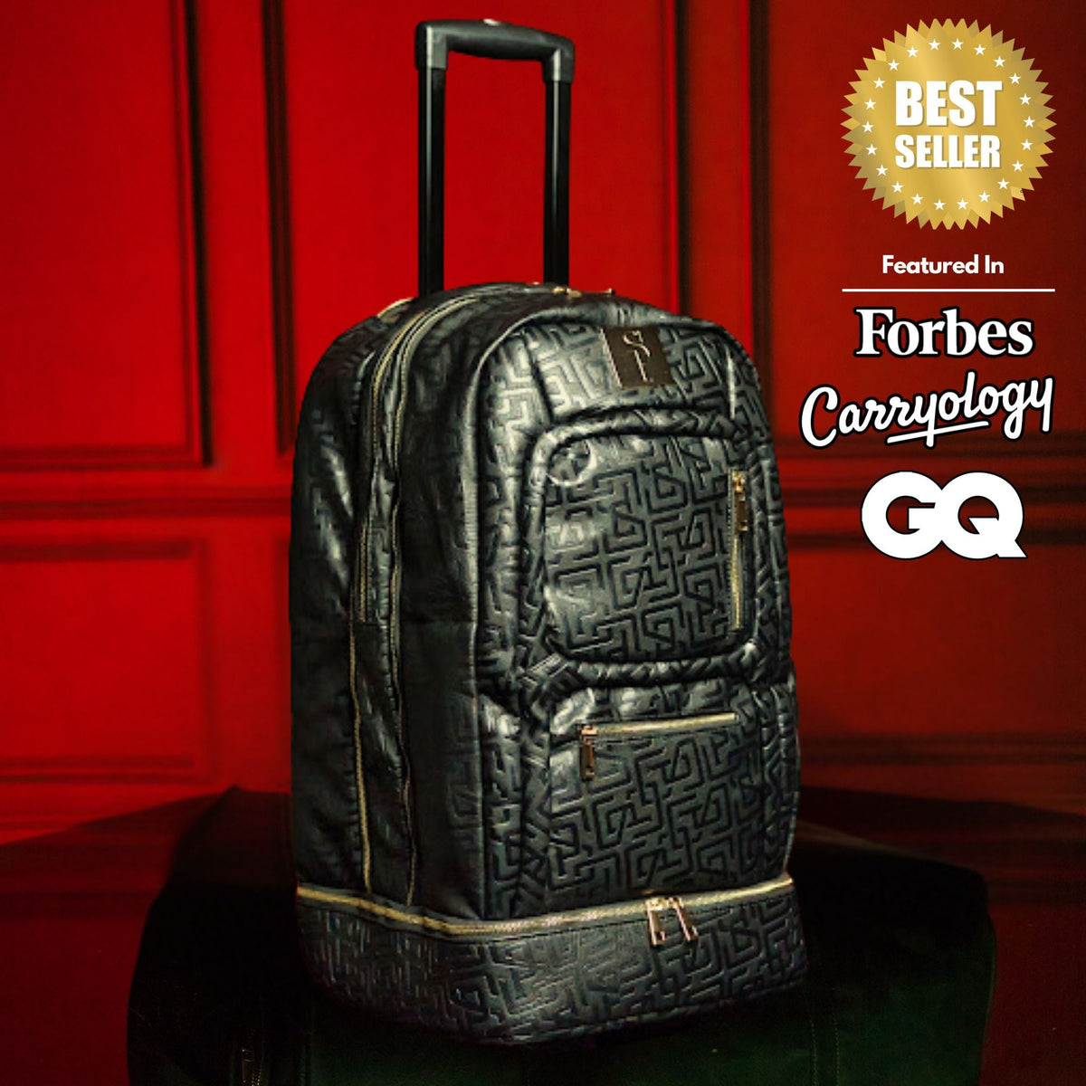 Sole Premise Black Monogram Leather Carry-On Roller Bag (Only 150 Made) - AVBL MRKT (1)