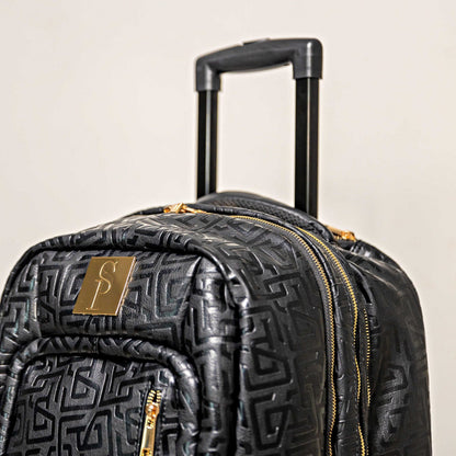 Sole Premise Black Monogram Leather Carry-On Roller Bag (Only 150 Made) - AVBL MRKT (6)