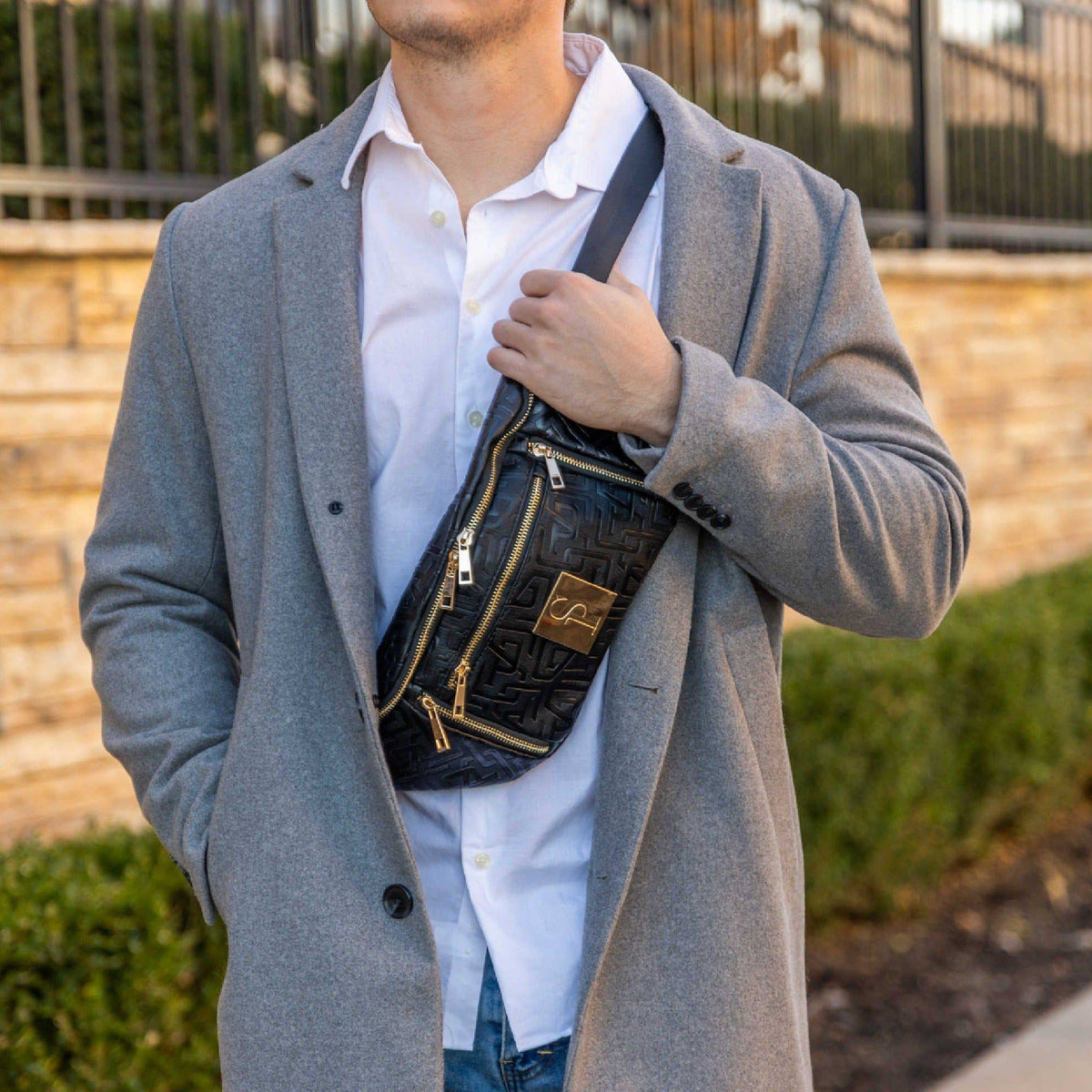 Sole Premise Black Monogram Leather Crossbody Bag - AVBL MRKT (2)