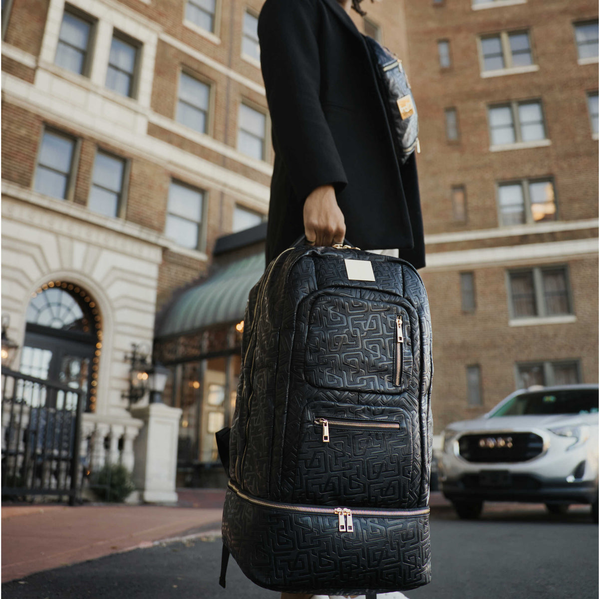 Sole Premise Black Monogram Leather Patented Carry-On Backpack (Only 150 Made) - AVBL MRKT (12)