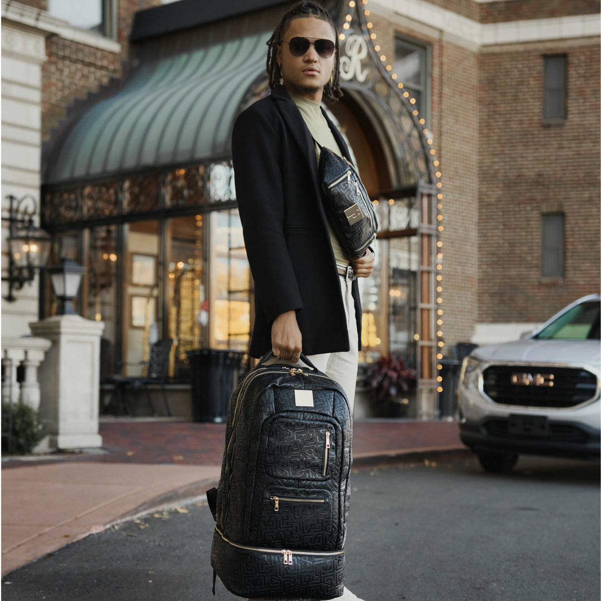 Sole Premise Black Monogram Leather Patented Carry-On Backpack (Only 150 Made) - AVBL MRKT (9)