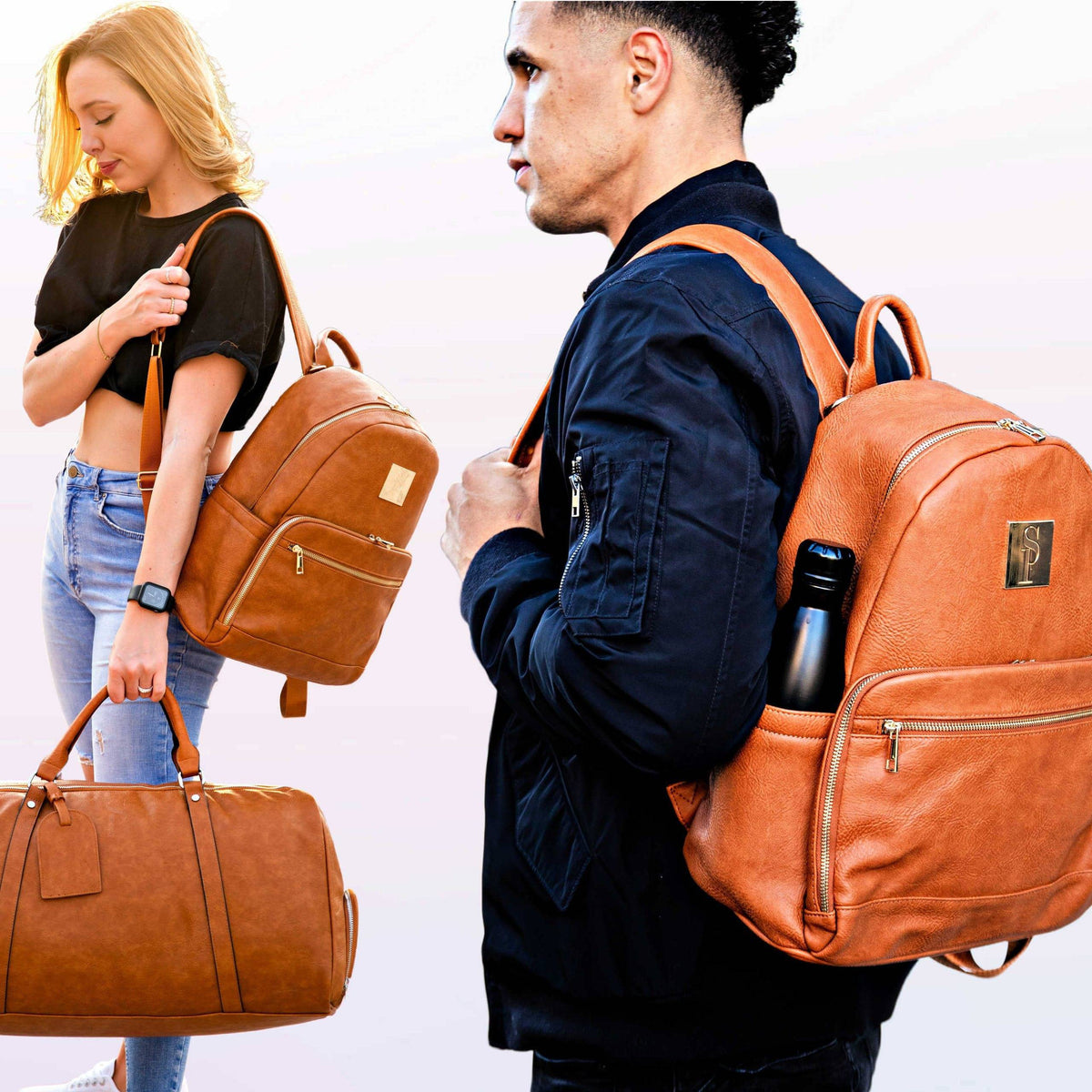 Sole Premise Brown Leather Carrier Backpack - AVBL MRKT (6)