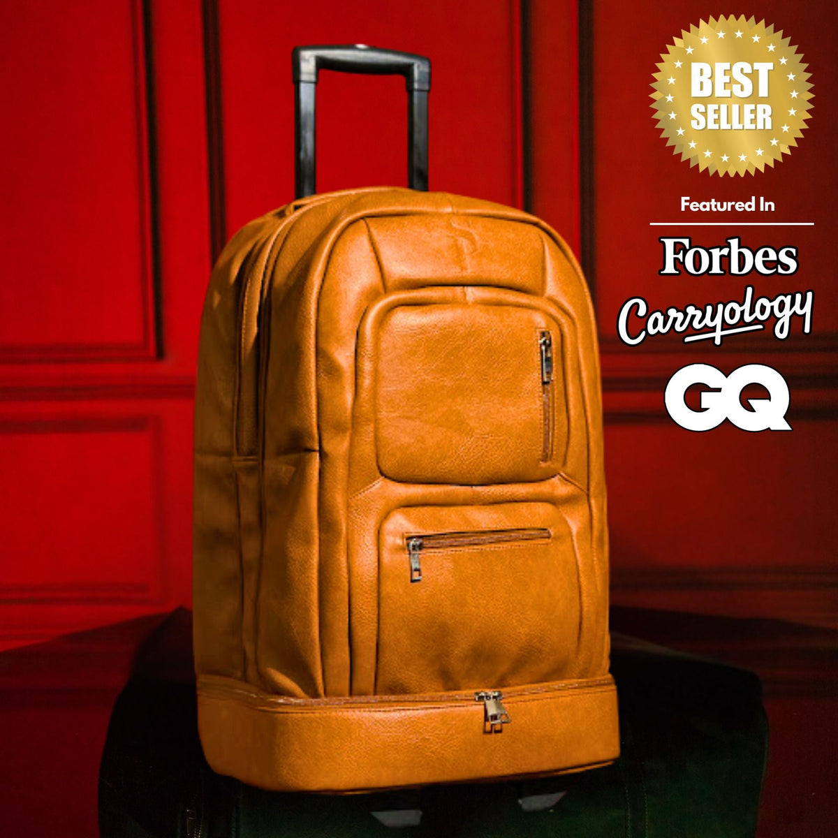 Sole Premise Brown Leather Carry-On Patented Roller Bag (Only 150 Made) - AVBL MRKT (1)